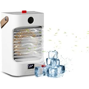 مروحة تبريد الهواء المحمولة FAZHENWJ، مبرد الهواء التبخيري بثلاث سرعات مع 7 ألوان خفيفة، مروحة مكتب تبريد تبخيري صغيرة قابلة لإعادة الشحن مع مقبض، وحدة تيار متردد للتخييم in Kuwait