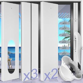 TigeJoy Sliding Door Air Conditioner Kit for 5.1 & 5.9 Inch Exhaust Hose of Portable AC, Max Adjustable Length 95 Inch Air Conditioner Window Vent Kit, Reinforced PVC Plates, Seal, Universal Coupler in Saudi Arabia
