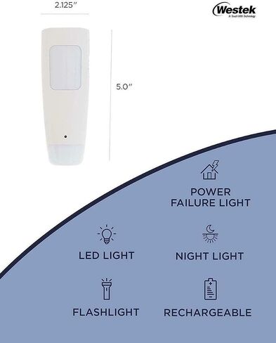 Westek Emergency Light, 1 Pack – Multi-Function LED Rechargeable Flashlight, Power Failure Light and Night Light – Must-Have Power Outage Lights, Ideal for Storms, Blackouts – NL-PWFL AmerTac in Kuwait