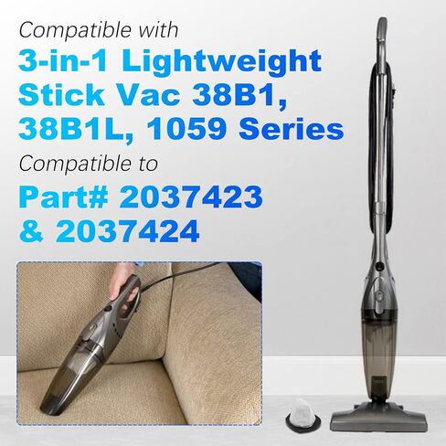 استبدال فلتر المكنسة 2037423 متوافق مع مرشحات المكنسة الكهربائية Bissell Bissell 3 في 1 التي تناسب سلسلة 38B1 38B1L 1059 - قارن بالجزء رقم 203-7423 2037423 (4 عبوات) in Kuwait