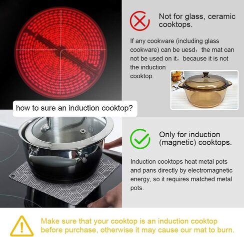 حصيرة سطح الطبخ التعريفي Sungrace للموقد المغناطيسي، وسادات سيليكون غير قابلة للانزلاق، واقي من الخدوش للطهي (9.8") in Kuwait