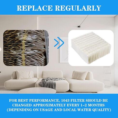 NISHCON 1043 مرشحات فتيل مرطب لـ Aircare EP9500 EP9700 EP9800 EP9R500 EP9R800 821000 826000 826800 831000 وBemis Space Saver 800/8000 Series Pack of 2 in Kuwait