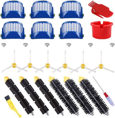 Replacement Parts Accessory for iRobot Roomba 600 Series 690 692 694 670 660 665 651 650 614 & 500 Series 595 585 564,Side Brush,Bristle Brush & Flexible Beater Brush, Filter and Screw in Kuwait