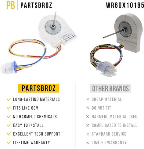 WR60X10185 Evaporator Fan Motor WR60X10043 AP3875639 PS1019114 WR60X10154 Refrigerator Part Number General Electric Hotpoint WR60X10083 WR60X10068 WR23X10355 Ultra Durable GSS22JETAWW ZISS420DHASS in Saudi Arabia