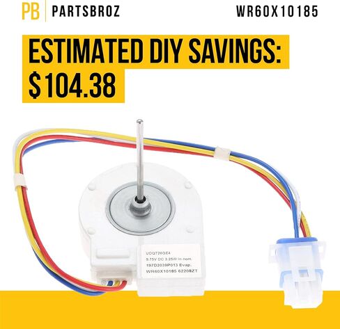 WR60X10185 Evaporator Fan Motor WR60X10043 AP3875639 PS1019114 WR60X10154 Refrigerator Part Number General Electric Hotpoint WR60X10083 WR60X10068 WR23X10355 Ultra Durable GSS22JETAWW ZISS420DHASS in Saudi Arabia