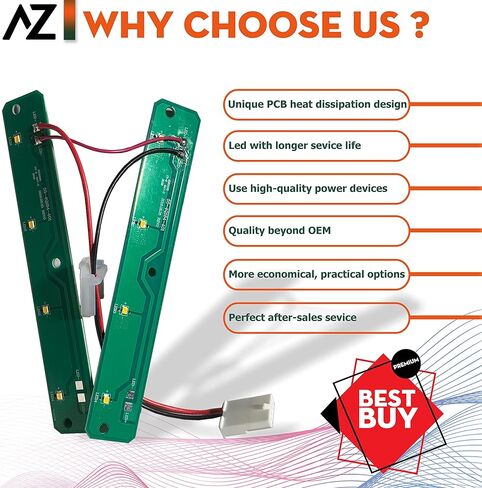 لوحات تجميع وحدة إضاءة LED لثلاجات AZ4U تستبدل لـ Whirlpool WRX735SDHZ00 WRF555SDFZ05 WRX735SDBM02 WRX735SDBM04 WRX735SDHZ01 WRF555SDFZ08 WRX735SDHZ WRX735SDBM WRF555SDFZ03 WRF555SDFZ04 in Kuwait