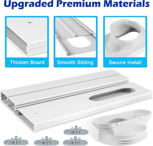 TigeJoy Sliding Door Air Conditioner Kit for 5.1 & 5.9 Inch Exhaust Hose of Portable AC, Max Adjustable Length 95 Inch Air Conditioner Window Vent Kit, Reinforced PVC Plates, Seal, Universal Coupler in Saudi Arabia