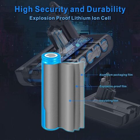 استبدال بطارية FLYLINKTECH 6000 مللي أمبير في الساعة V7 لـ Dyson V7 Animal، V7 Fluffy، V7 Mattress، V7 Motorhead Pro، V7 Trigger SV11 مكنسة كهربائية لاسلكية مع 2 حزمة مرشحات + فرشاة تنظيف + مفك براغي in Saudi Arabia