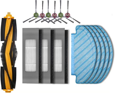 Accessories Kit for Yeedi Vac Station Robotic Vacuum Cleaner, 1 Main Brush,6 Side Brushes,4 Hepa Filter,4 Disposable mopping Pad,4 Washable Mop Pads,4 Dust Bags (1 Main Brush) in Saudi Arabia