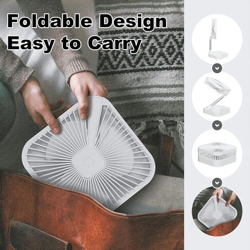 Comix Portable Pedestal Fan, Folding Desk Fan with Adjustable Height, 7200mah Rechargeable Battery Powered Fan for Personal Bedroom Office Outdoor Camping Fishing in Saudi Arabia