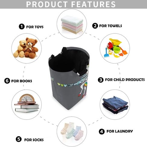 visesunny Collapsible Laundry Basket Funny Cat Cartoon Animal Large Laundry Hamper with Handle Toys and Clothing Organization for Bathroom, Bedroom, Home, Dorm, Travel in Saudi Arabia