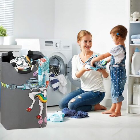 visesunny Collapsible Laundry Basket Funny Cat Cartoon Animal Large Laundry Hamper with Handle Toys and Clothing Organization for Bathroom, Bedroom, Home, Dorm, Travel in Saudi Arabia
