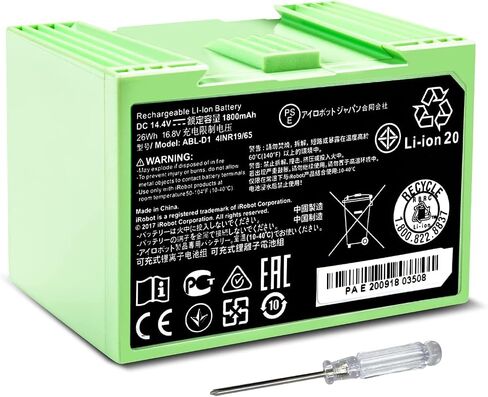 LAPTPBAT ABL-D1 لـ iRobot Roomba e e5 e6 وi i3 i4 i6 I7 i7+ i8 Plus سلسلة استبدال بطارية ليثيوم أيون 4INR19/65 DC 14.4V 1800mAh / 26Wh in Saudi Arabia