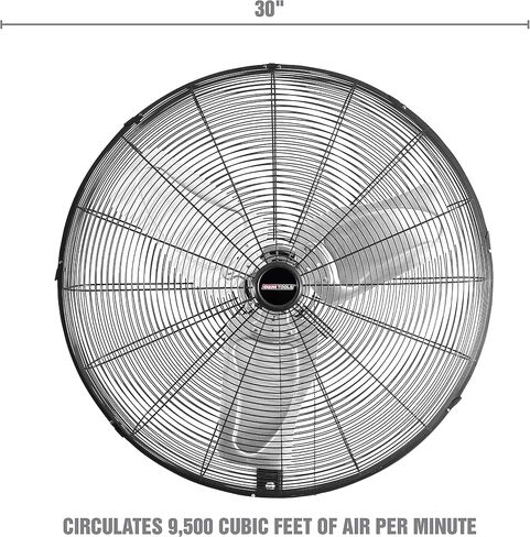 OEMTOOLS OEM24884 30" Oscillating Wall Fan 9500 CFM Max Wall Mount Oscillating Fan, Large Industrial Fan Wall Mount Fans, Oscillating Garage Fans, Wall Mounted Shop Fans, Heavy Duty, 30 Inch in Saudi Arabia