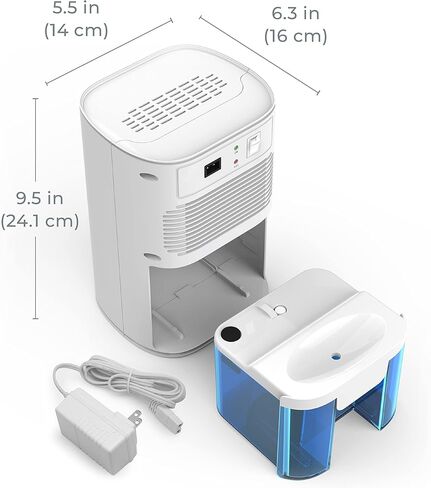 Pure Enrichment® PureDry™ Mini Dehumidifier - Compact Water Tank Eliminates 300ml/day in Excess Moisture from Closets, Bathrooms, Boats, Kitchens and Other Small Rooms and Living Spaces in Saudi Arabia
