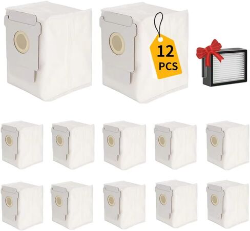 12 كيس مكنسة كهربائية i7 لسلسلة iRobot Roomba i & s & j، أكياس مكنسة بديلة للاستعمال مرة واحدة لـ iRobot Roomba i7 i7+ i7 Plus(7550)، i3 i3+، i4 i4+، i6 i6+(6550)، i8 i8+(8550)، j7 j7+ , s9 s9+(9550) أكياس الغبار للتخلص من الأوساخ تلقائيًا in Kuwait