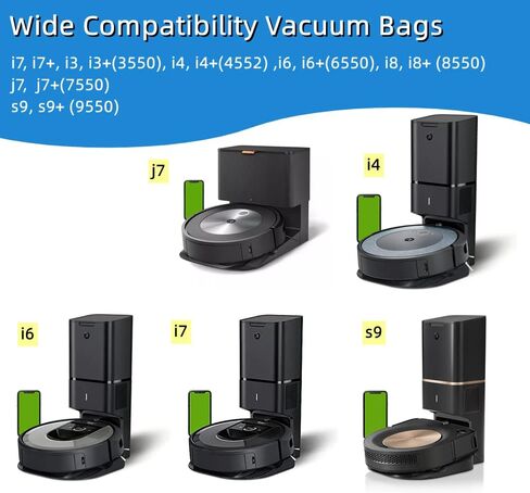 12 كيس مكنسة كهربائية i7 لسلسلة iRobot Roomba i & s & j، أكياس مكنسة بديلة للاستعمال مرة واحدة لـ iRobot Roomba i7 i7+ i7 Plus(7550)، i3 i3+، i4 i4+، i6 i6+(6550)، i8 i8+(8550)، j7 j7+ , s9 s9+(9550) أكياس الغبار للتخلص من الأوساخ تلقائيًا in Kuwait