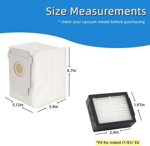 12 كيس مكنسة كهربائية i7 لسلسلة iRobot Roomba i & s & j، أكياس مكنسة بديلة للاستعمال مرة واحدة لـ iRobot Roomba i7 i7+ i7 Plus(7550)، i3 i3+، i4 i4+، i6 i6+(6550)، i8 i8+(8550)، j7 j7+ , s9 s9+(9550) أكياس الغبار للتخلص من الأوساخ تلقائيًا in Kuwait