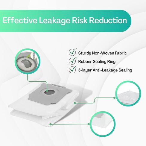 عبوة من 12 كيس مكنسة J7 بديلة من LeadCon متوافقة مع سلسلة Roomba i & s & j، i1 i3+، i4+، i6+، i7، i7+(7550) j7، ​​j7+i8+، s9+ أكياس التخلص التلقائي من الأوساخ in Kuwait