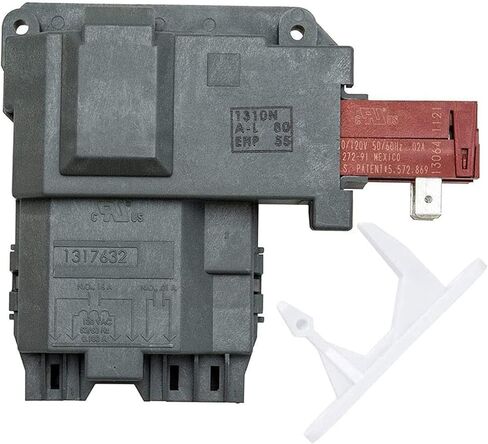 1317632 131763202 131763256 Washer Door Lock Latch Switch Assembly & 1317633 Door Strike for Electrolux, Frigidaire, White-Westinghouse, Crosley, Gibson, GE. Replace Part 131763256 & 131763310 in Saudi Arabia