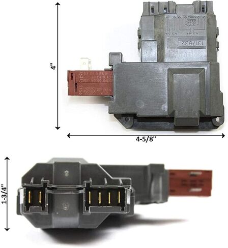 1317632 131763202 131763256 Washer Door Lock Latch Switch Assembly & 1317633 Door Strike for Electrolux, Frigidaire, White-Westinghouse, Crosley, Gibson, GE. Replace Part 131763256 & 131763310 in Saudi Arabia