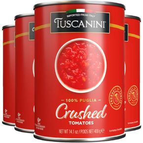 Tuscanini Crushed Tomatoes 14.1oz (4 Pack) | Imported From Italy | Delicious Taste & Texture, Great In Pasta Dishes | BPA Free Lined Can | Kosher (Including Passover) in Saudi Arabia