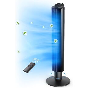 مروحة برج مع جهاز تحكم عن بعد، باريس رون 90 درجة مروحة تبريد هادئة متأرجحة، ارتفاع قابل للتعديل 42 بوصة أو 36 بوصة، 5 سرعات، وضع السكون، مؤقت 12 ساعة، مروحة غرفة طويلة قائمة لغرفة النوم والمكتب والمنزل in Kuwait