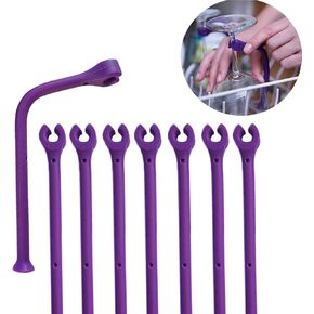 Tether Silicone Dishwasher Attachment Silicone Stemware Saver Flexible Stemware Holder Dishwasher Wine Glass Protector (Purple/4 pcs) in Kuwait