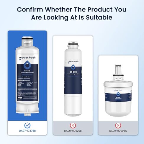 جلاسير فريش فلتر مياه بديل DA97-17376B HAF-QIN لسامسونج HAF-QIN/EXP وDA97-08006C وRF23M8070SG وRF23M8070SR وRF23M8090SG وRF23M8090SR وRF23M8570SR وRF23M8590SR سان جرمان (2 عبوة) in Kuwait