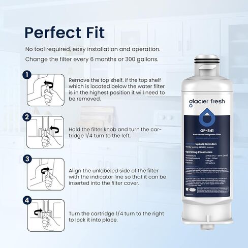 جلاسير فريش فلتر مياه بديل DA97-17376B HAF-QIN لسامسونج HAF-QIN/EXP وDA97-08006C وRF23M8070SG وRF23M8070SR وRF23M8090SG وRF23M8090SR وRF23M8570SR وRF23M8590SR سان جرمان (2 عبوة) in Kuwait