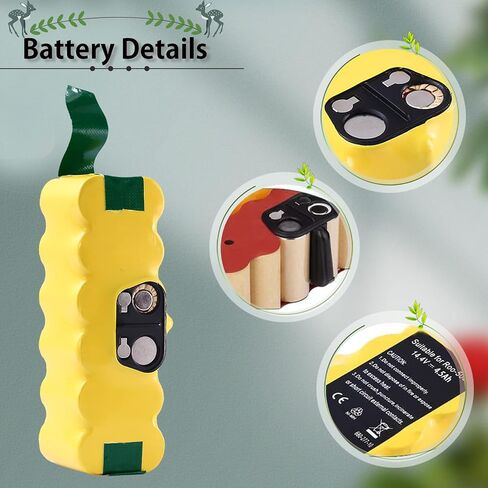 4500mAh 14.4V Replacement Battery Compatible with Roomba R3 500 600 700 800 900 Series 500 510 531 535 540 550 552 560 570 580 595 620 650 660 700 760 770 780 790 800 870 900 14.4 Volt Power Tools in Saudi Arabia
