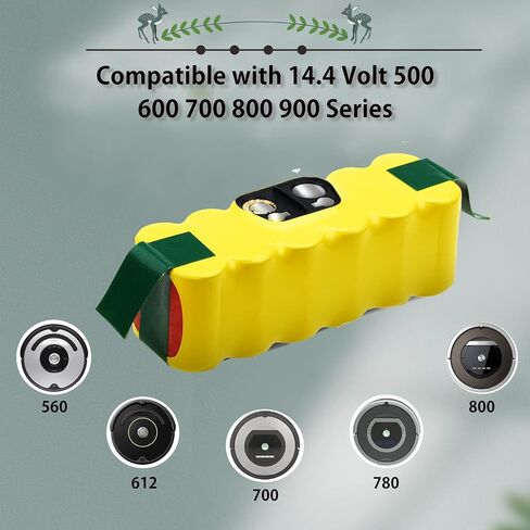 4500mAh 14.4V Replacement Battery Compatible with Roomba R3 500 600 700 800 900 Series 500 510 531 535 540 550 552 560 570 580 595 620 650 660 700 760 770 780 790 800 870 900 14.4 Volt Power Tools in Saudi Arabia