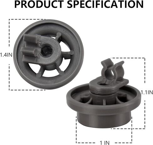 Funmit 4581DD3003B Dishwasher Dishrack Roller Assembly (4 Pack) Replacement for LG Kenmore Replace 4581DD3003B AP4437752 1372292 4581DD9002B AH3523051 EA3523051 PS3523051 in Saudi Arabia