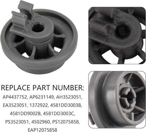 Funmit 4581DD3003B Dishwasher Dishrack Roller Assembly (4 Pack) Replacement for LG Kenmore Replace 4581DD3003B AP4437752 1372292 4581DD9002B AH3523051 EA3523051 PS3523051 in Saudi Arabia