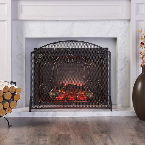 شاشة مدفأة معدنية من Christopher Knight Home Nydia بلون ذهبي مصقول in Kuwait