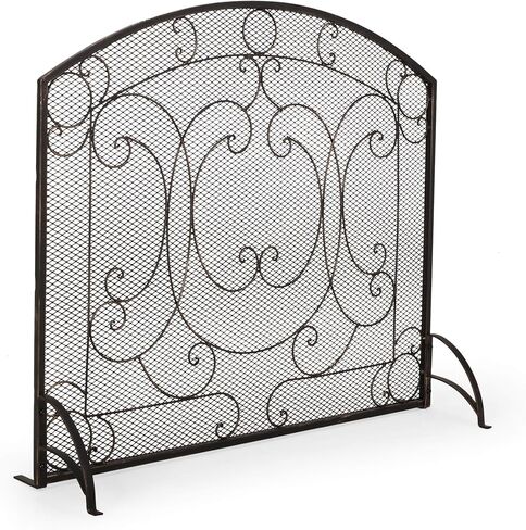 شاشة مدفأة معدنية من Christopher Knight Home Nydia بلون ذهبي مصقول in Kuwait