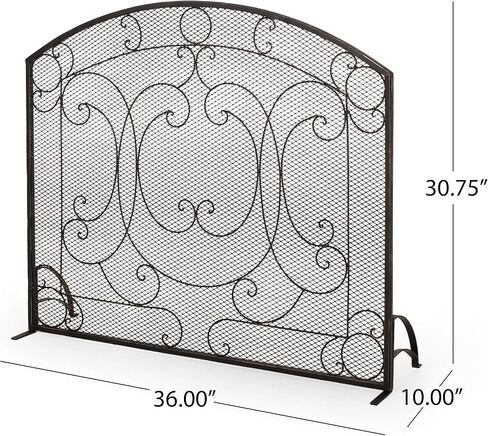 شاشة مدفأة معدنية من Christopher Knight Home Nydia بلون ذهبي مصقول in Kuwait