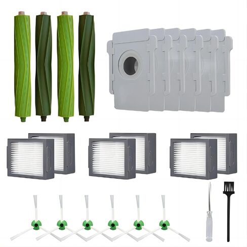 مجموعة قطع غيار HAROLDE 22 قطعة لمكنسة ايروبوت رومبا j7 j7+/Plus i7 i7+i3 i3+i4 i4+ i6 i6+ i8+E5 E6 E7 مكنسة كهربائية، 2 فرش مطاطية، 6 فلاتر مكنسة كهربائية 6 جيوب مكنسة كهربائية 6 أكياس شفط in Kuwait