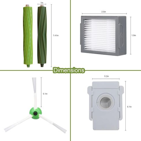 مجموعة قطع غيار HAROLDE 22 قطعة لمكنسة ايروبوت رومبا j7 j7+/Plus i7 i7+i3 i3+i4 i4+ i6 i6+ i8+E5 E6 E7 مكنسة كهربائية، 2 فرش مطاطية، 6 فلاتر مكنسة كهربائية 6 جيوب مكنسة كهربائية 6 أكياس شفط in Kuwait