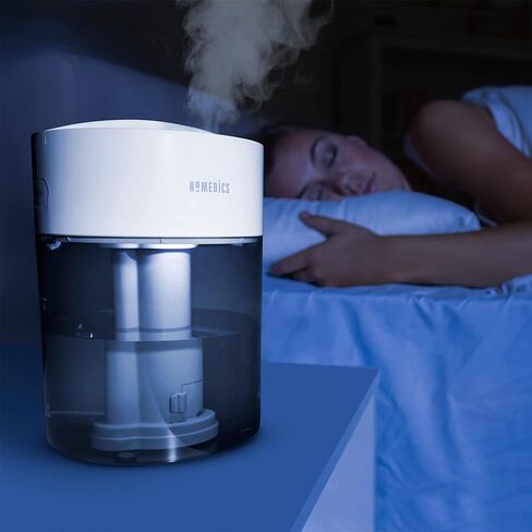 HoMedics Humidifiers for Bedroom, Home, Nursery, Office and Plants. Total Comfort UV-C Ultrasonic Humidifier, Leak Resistant Design, 0.97 Gallon Tank, 35 Hour Run Time, Quiet, Cool Mist, Night Light in Saudi Arabia