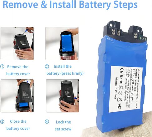 Szxtdzsw 21.6V 3000mah استبدال لبطارية Shark XFBT620، متوافقة مع Shark IX140 IX141 IX141H IX142 IZ140 IZ140C IZ141C IZ142 UZ145 IX144AMZ WZ140 مكنسة كهربائية لاسلكية، أزرق سماوي in Kuwait