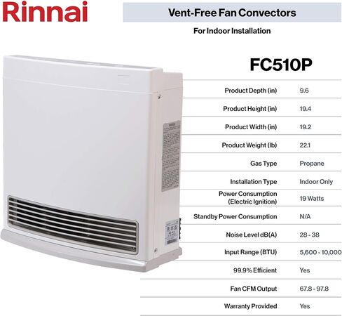 Rinnai FC510P مدفأة مساحة مع مسخن مروحة، غاز البروبان in Kuwait