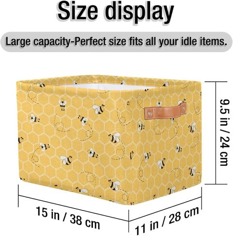 America Usa Flag Storage Basket Large Collapsible Storage Cube Bin Rectangular Laundry Organizer with Leather Handles for Nursery Shelf Bedroom Home, 1Pc in Saudi Arabia