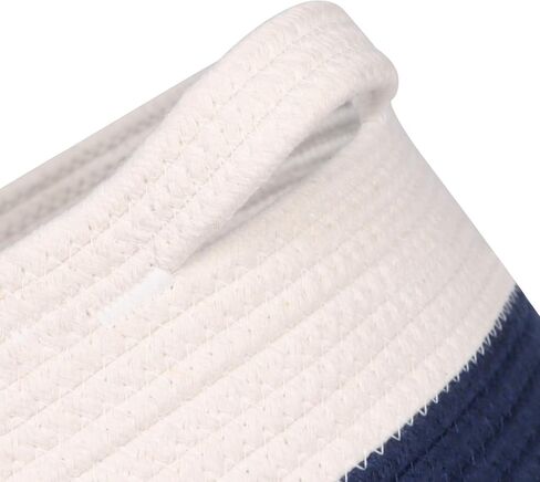 سلة حبل Univivi، صناديق تخزين باللونين الأبيض والأزرق الداكن، سلال منسوجة كبيرة للتخزين والملابس والمناشف والألعاب... in Kuwait