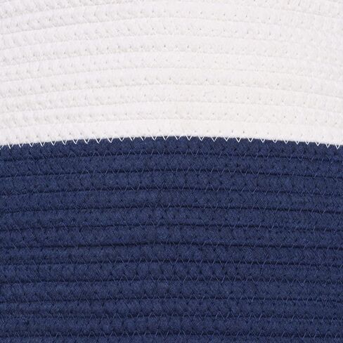 سلة حبل Univivi، صناديق تخزين باللونين الأبيض والأزرق الداكن، سلال منسوجة كبيرة للتخزين والملابس والمناشف والألعاب... in Kuwait