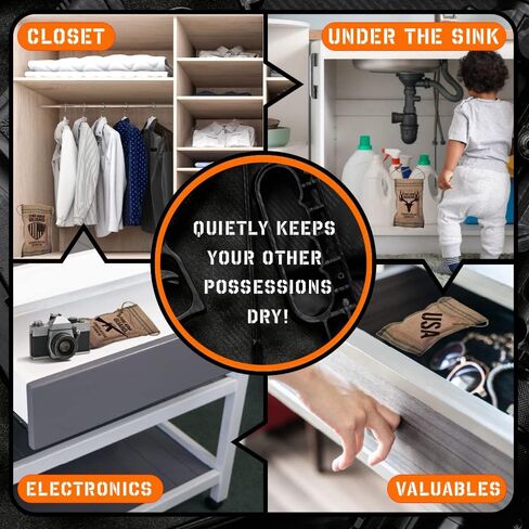 Fire-Arm Guard Gun Safe Dehumidifier, All Natural USA Made Moisture Absorbers - Lifetime Reusable Mini Humidity Pouch for Safes, Car, Closet, Shoe & Gym Bag, Children & Pet Friendly (Rifle Style) in Saudi Arabia