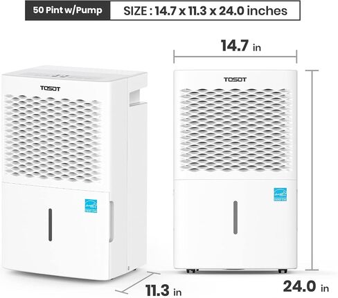 TOSOT 35 Pint 3,000 Sq Ft Dehumidifier Energy Star - for Home, Basement, Bedroom or Bathroom - Super Quiet (Previous 50 Pint) in Kuwait