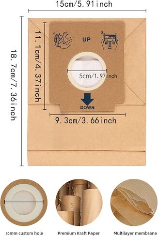 EAGLES 6pack Vacuum Cleaner Bags Vacuum Cleaner Accessories Paper Bag Garbage Bag Dust Bag Compatible with Electrolux Z1480 ZC1120R ZMO1510 in Saudi Arabia