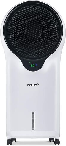 Newair مبرد تبخيري 470 قدم مربع 250 قدم مربع مبرد هواء منزلي قائم بذاته 3 سرعات مروحة 1.45 جالون خزان مياه، عجلات بيضاء سهلة الانزلاق مع جهاز تحكم عن بعد in Kuwait