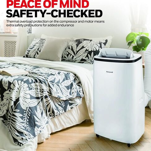 10,000 BTU Honeywell Portable Air Conditioner with Dehumidifier & Fan Cools Rooms Up To 450 Sq. Ft. with Remote Control, Black/White in Kuwait